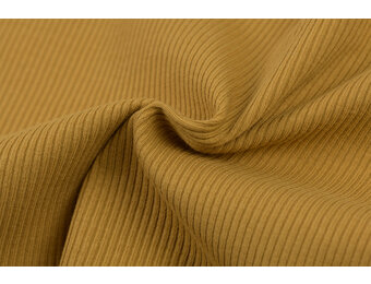 Rib Jersey Stof Mosterd
