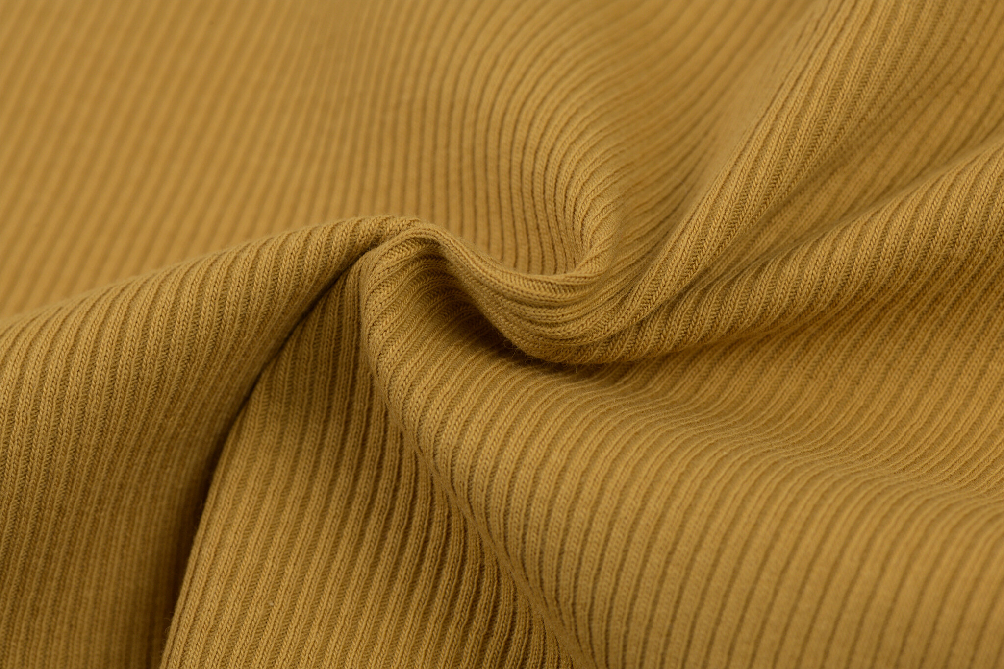 Rib Jersey Stof Mosterd