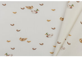 Poplin Katoen Digitale Print - Eenden