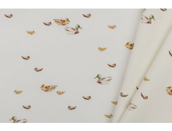 Poplin Katoen Digitale Print - Eenden