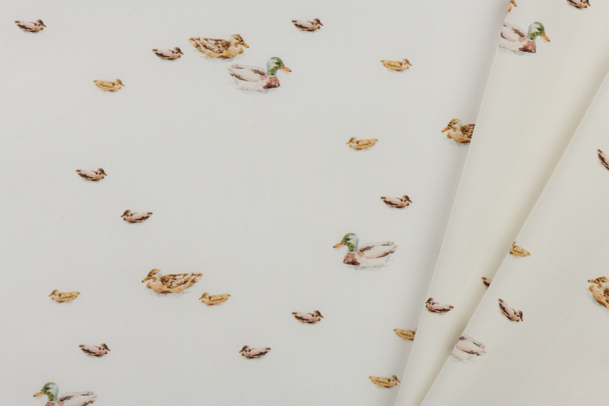 Poplin Katoen Digitale Print - Eenden