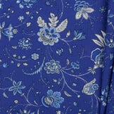 Katoen Stof Pangi Print - Koningsblauw Bloemen