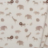 Poplin Katoen Digitale Print - Safari Ecru Beige