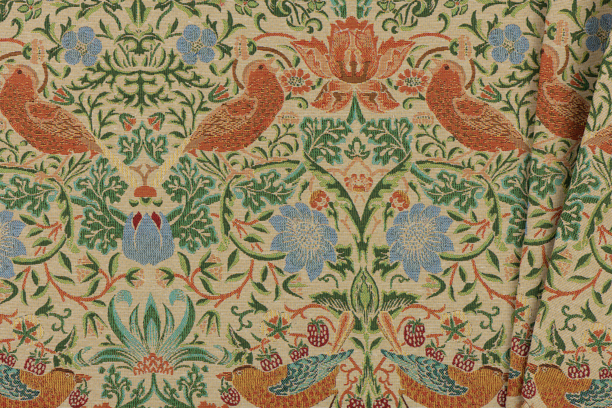 Gobelin Stof Aardbei Dief Naturel