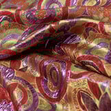 Brokaat Bloem Multicolor Lime, Rood en Paars