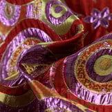 Brokaat Bloem Multicolor Lime, Rood en Paars