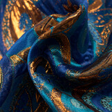 Brokaat Bloem Multicolor Kobalt , Blauw en Brons