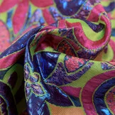 Brokaat Bloem Multicolor Lime, Fuchsia, Oranje en Paars