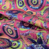 Brokaat Bloem Multicolor Lime, Fuchsia, Oranje en Paars