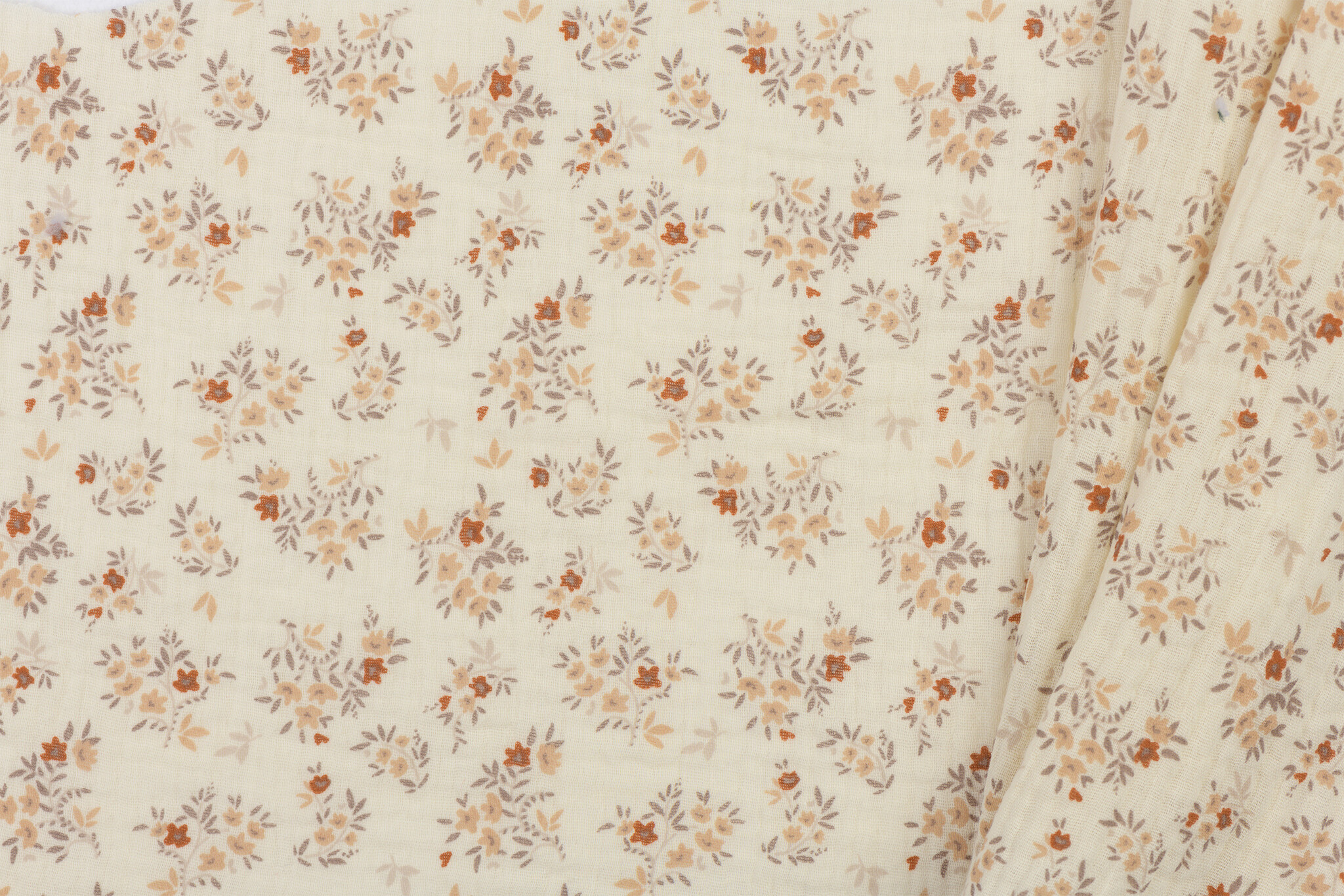 Hydrofiel Katoen Stof Bloemenveld - New Ecru