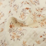 Hydrofiel Katoen Stof Bloemenveld - New Ecru