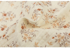 Hydrofiel Katoen Stof Bloemenveld - New Ecru