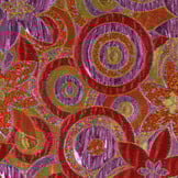 Brokaat Bloem Multicolor Lime, Rood en Paars