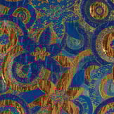 Brokaat Bloem Multicolor Kobalt , Blauw en Brons