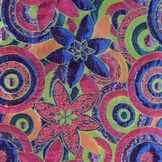 Brokaat Bloem Multicolor Lime, Fuchsia, Oranje en Paars