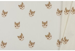 Rib Jersey Stof - Schets Vossen Ecru