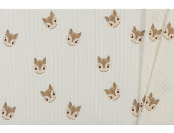 Rib Jersey Stof - Schets Vossen Ecru