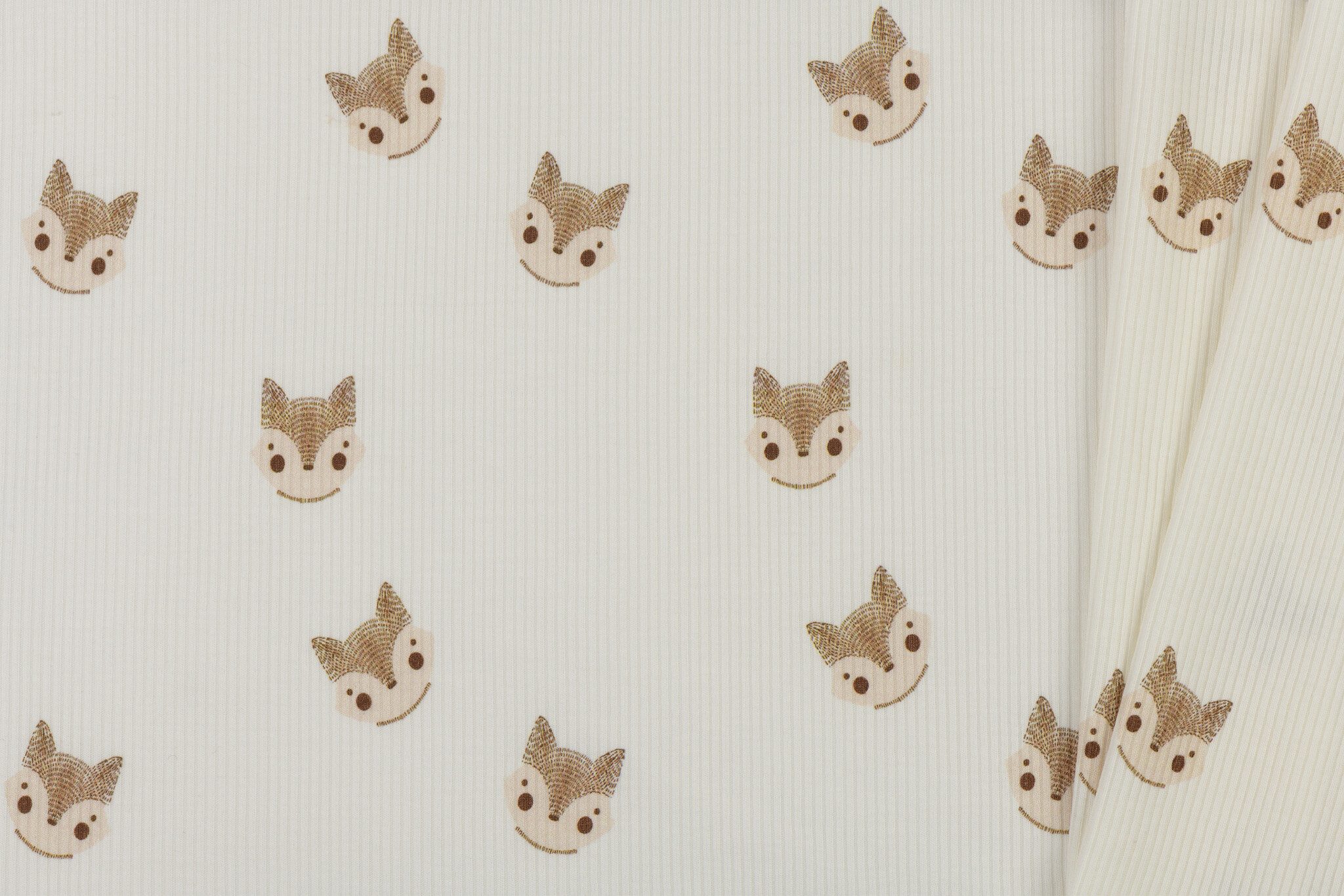 Rib Jersey Stof - Schets Vossen Ecru