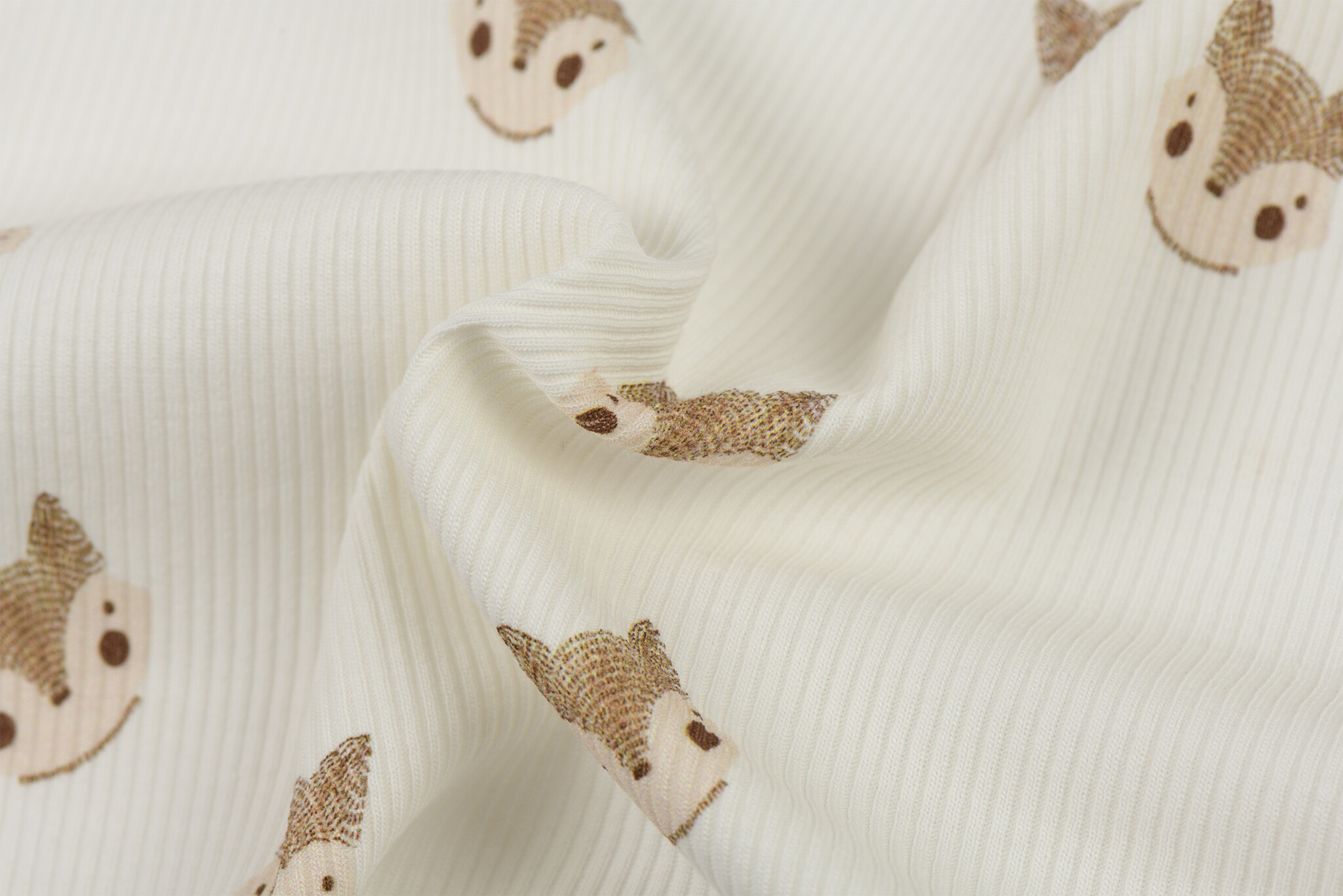 Rib Jersey Stof - Schets Vossen Ecru