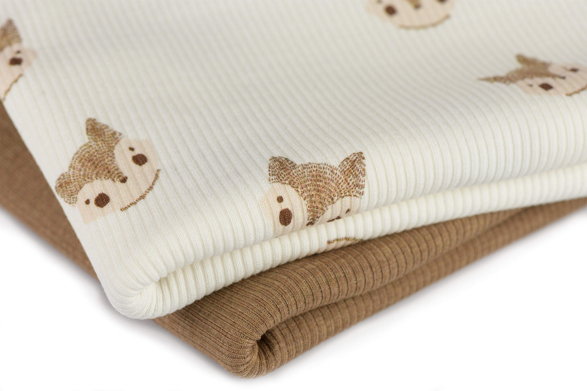 Rib Jersey Stof - Schets Vossen Ecru