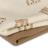 Rib Jersey Stof - Schets Leeuwen Beige