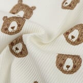 Rib Jersey Stof - Schets Beren Ecru