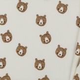 Rib Jersey Stof - Schets Beren Ecru