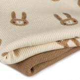 Rib Jersey Stof - Schets Konijnen Beige