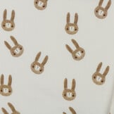 Rib Jersey Stof - Schets Konijnen Ecru