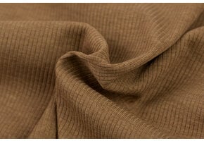 Rib Jersey Stof Chocola Melange