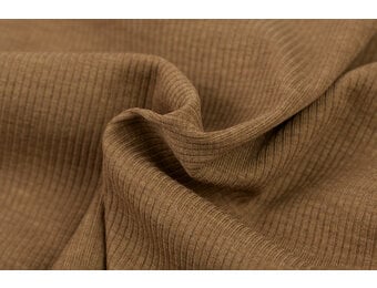 Rib Jersey Stof Chocola Melange
