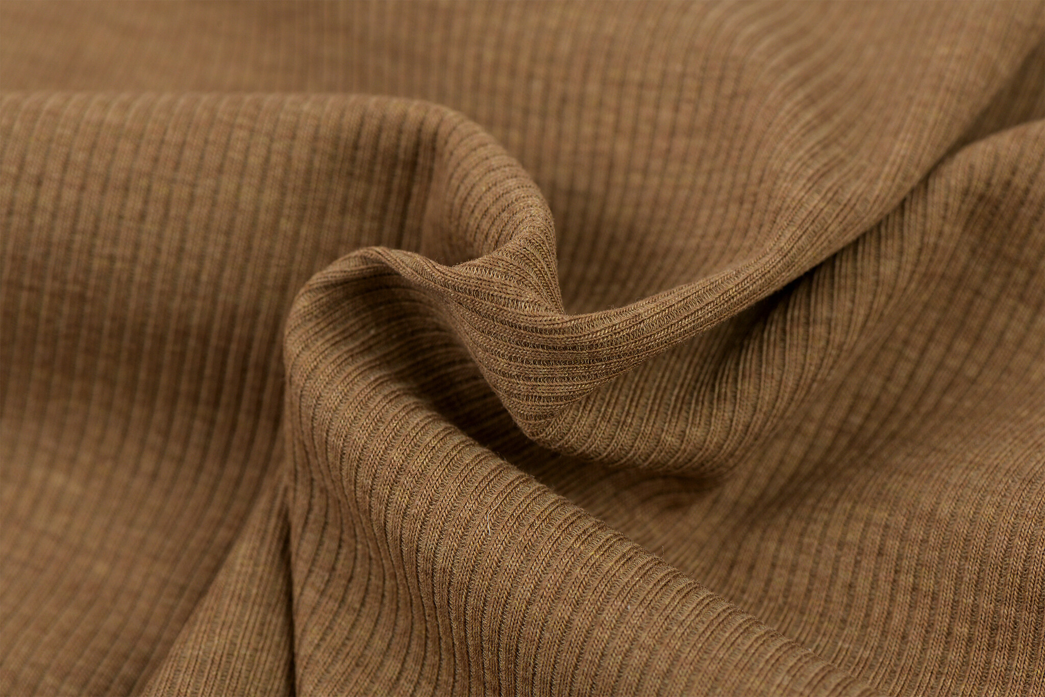 Rib Jersey Stof Chocola Melange