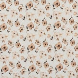 Poplin Katoen Digitale Print - Bruine Bloem