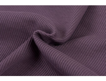 Rib Jersey Stof Dusty Paars