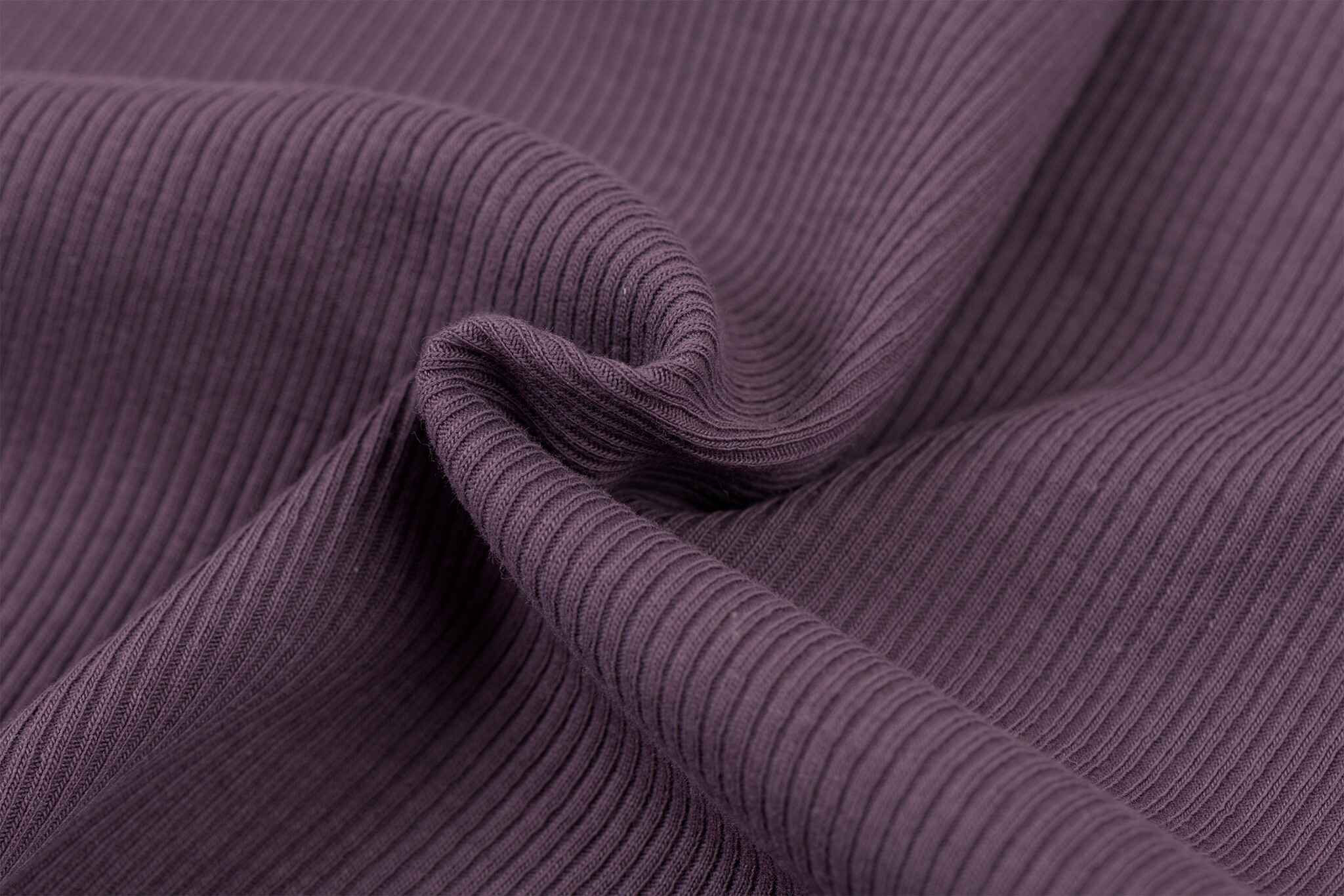 Rib Jersey Stof Dusty Paars