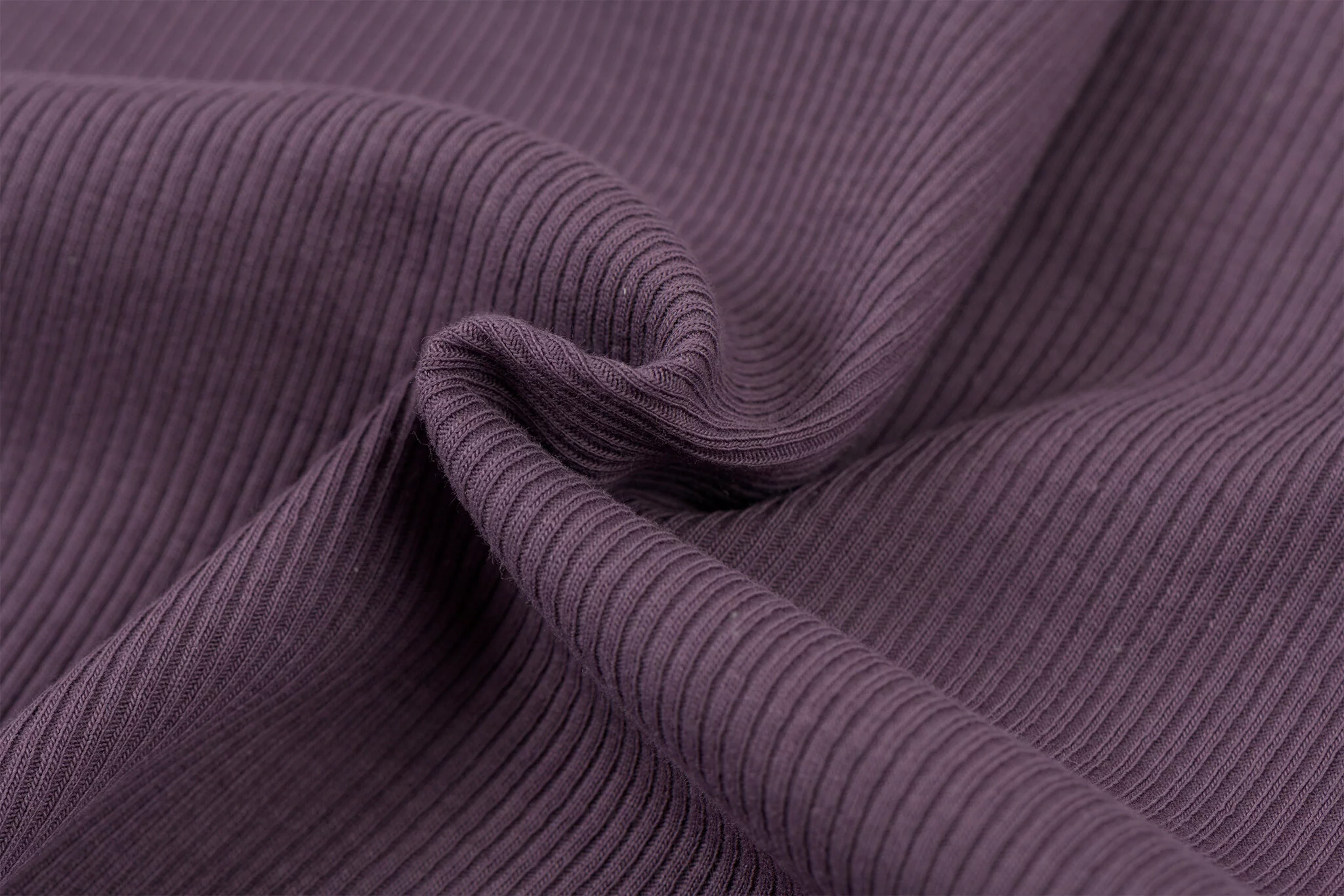 Rib Jersey Stof Dusty Paars