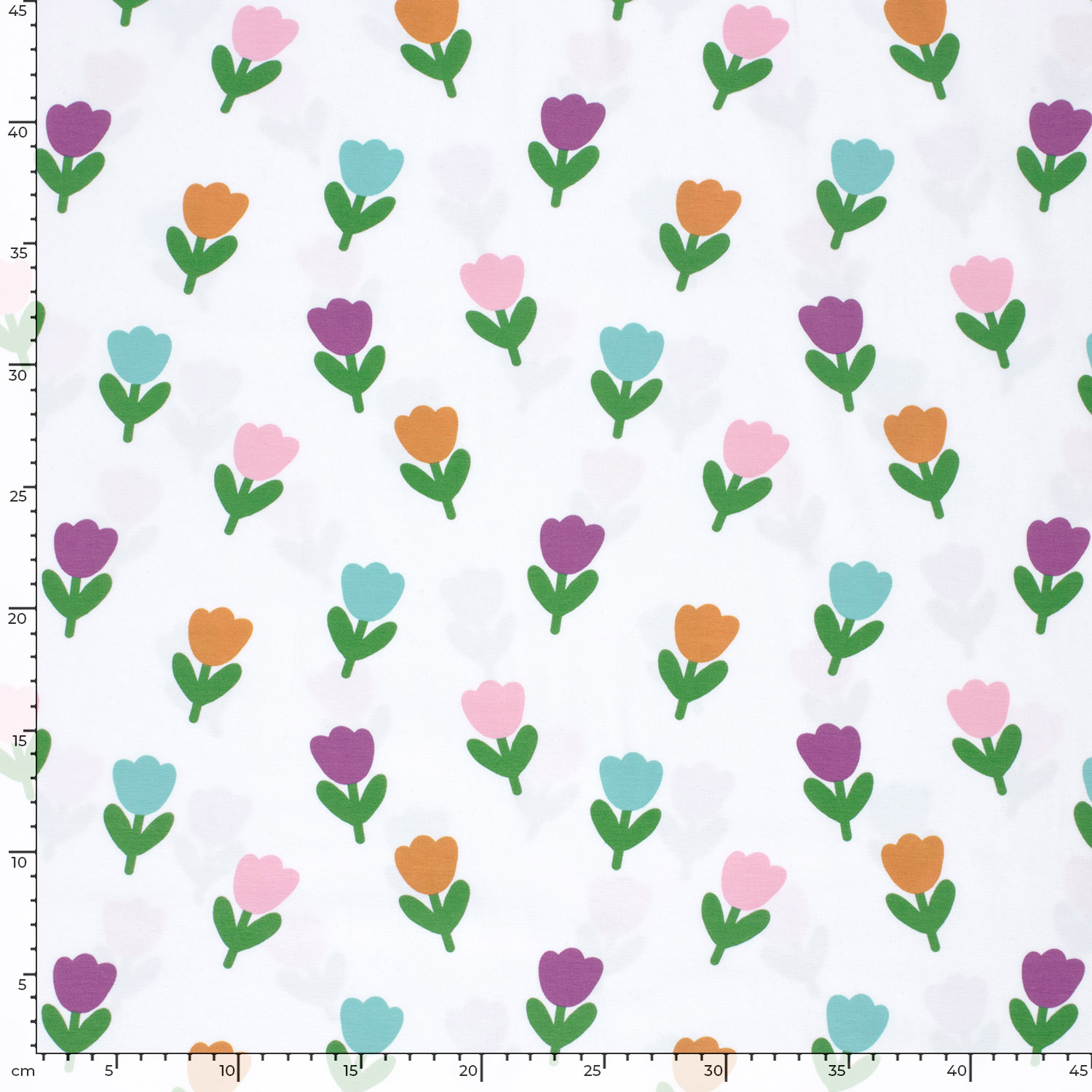 Jersey Katoen Stof - Lente Tulpen