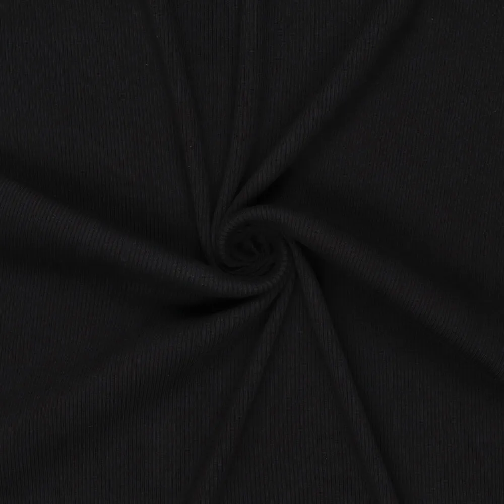Urban Katoen Rib Cord Boordstof - Zwart
