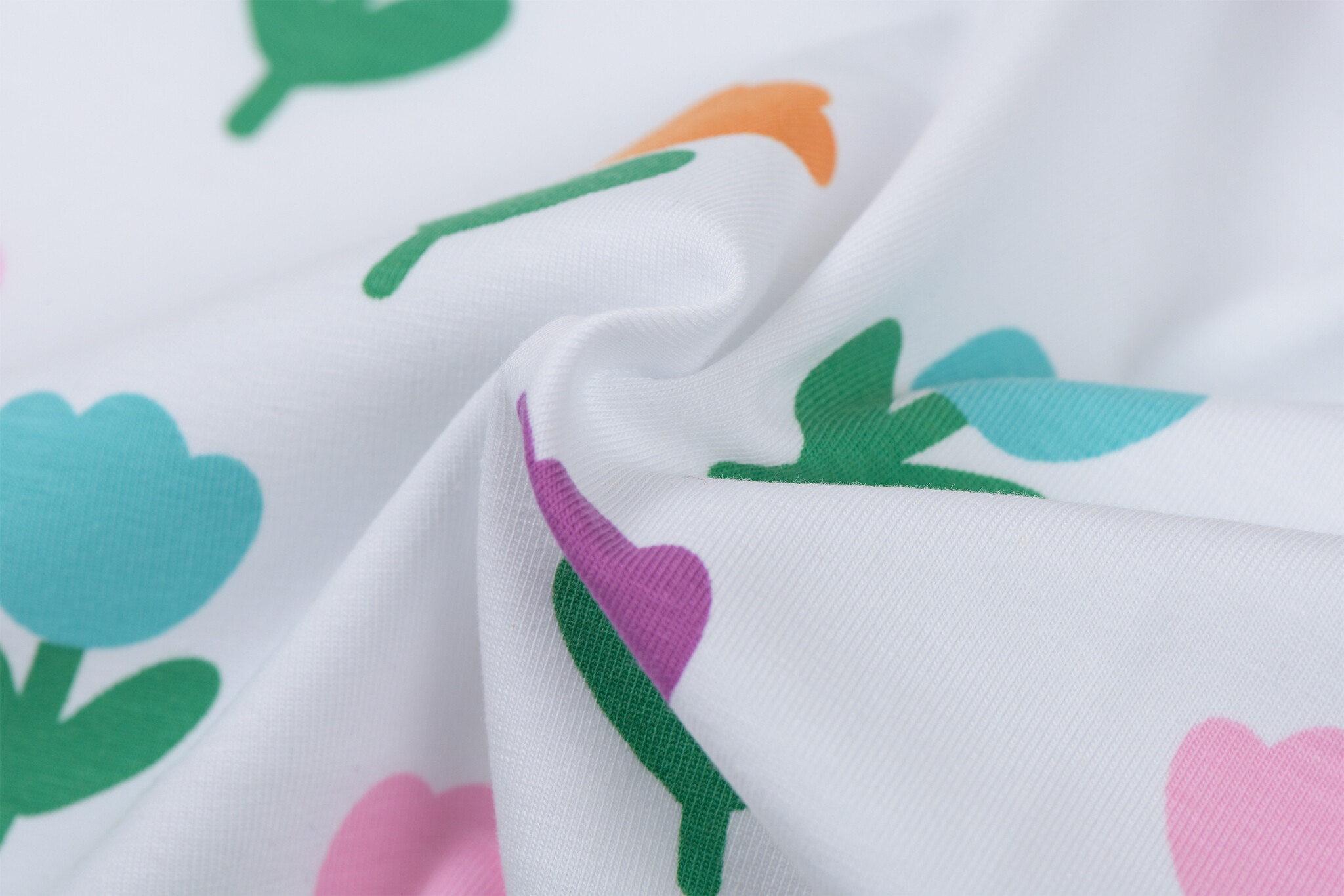 Jersey Katoen Stof - Lente Tulpen