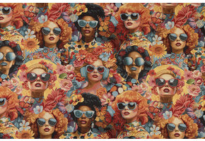 Jacquardstof Girl Power