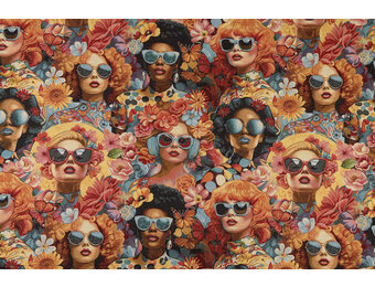 Jacquardstof Girl Power