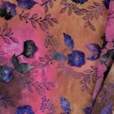 Katoen Embroidery Stof Tie Dye Poppy Flower Earth - Pink