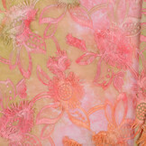 Katoen Embroidery  Stof Tie Dye Swingy Flowers Rose