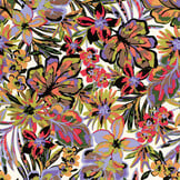 Viscose Satijn Stof Bedrukt Bloemen - Limoen Groen