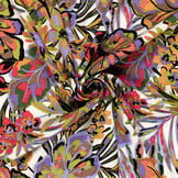 Viscose Satijn Stof Bedrukt Bloemen - Limoen Groen