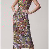 Viscose Satijn Stof Bedrukt Bloemen - Limoen Groen