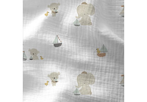 Hydrofiel Katoen Stof Bootjes & Beestjes