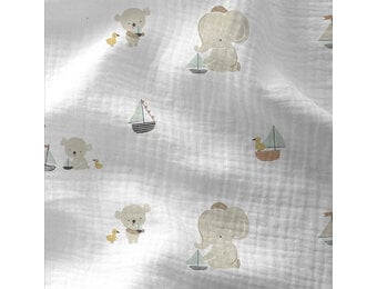 Hydrofiel Katoen Stof Bootjes & Beestjes