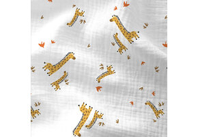 Hydrofiel Katoen Stof Girafjes & Vogeltjes