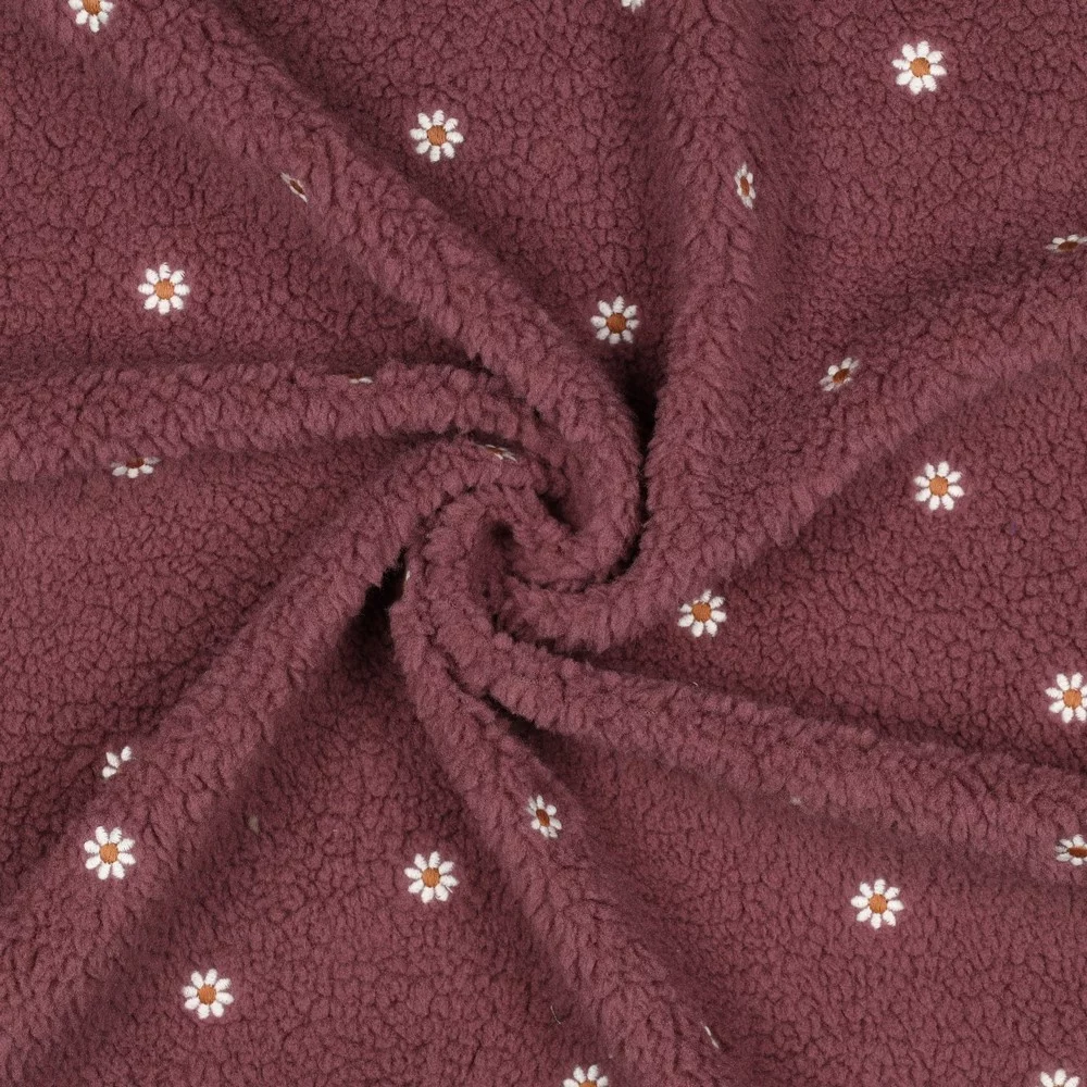 Teddy Stof Embroidery Bloemen Rozenhout